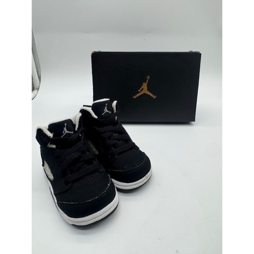 Jordan 5 Retro Moonlight Oreo Black White Toddler Sneakers 440890-011 Size 4C